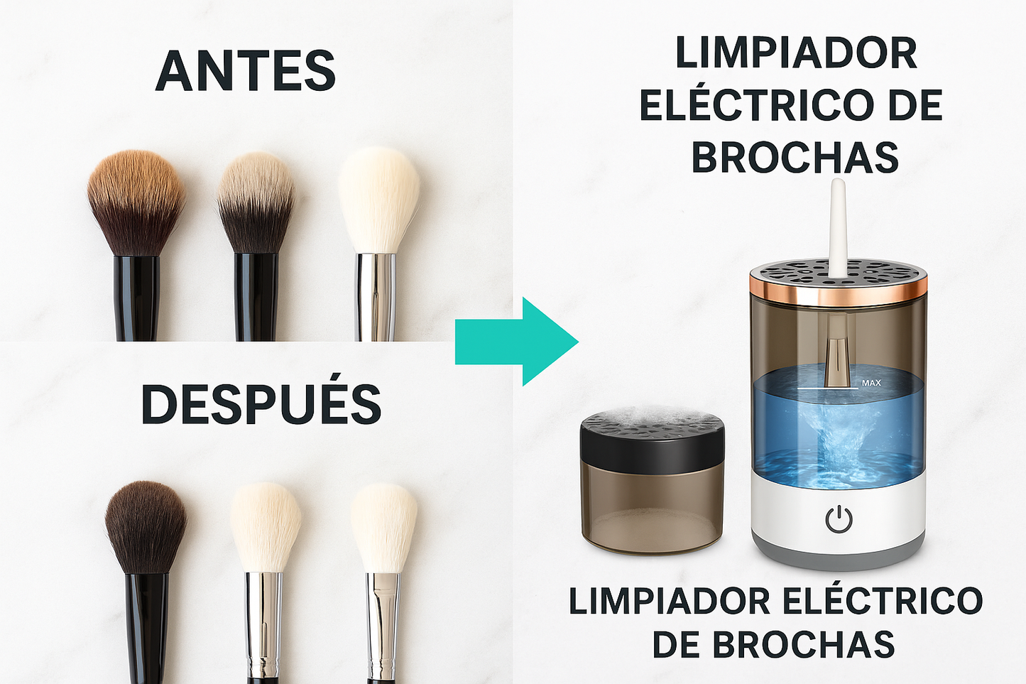 Limpiador Eléctrico Brochas Maquillaje